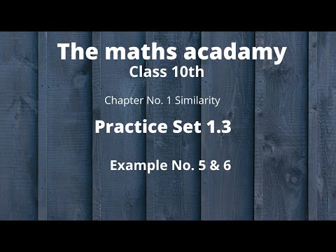 SIMILARITY/ Class 10th/ SSC/ Practice Set 1.3 Example 5,6