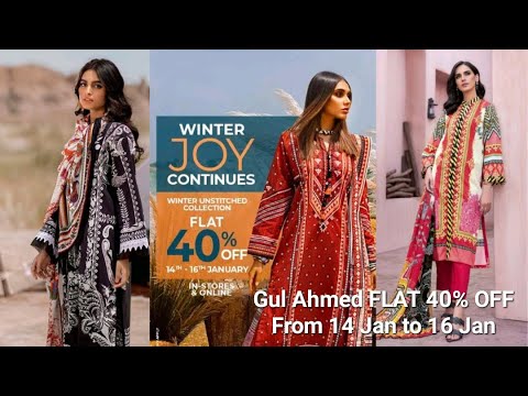 GUL AHMED Flat 40% Off on Winter Collection|Latest Winter Wear 2022| Stylish Winter Trends