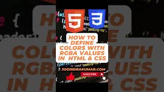 How to Define Colors With RGBA Values in  html and CSS #html #css #color #rgba #value #shorts