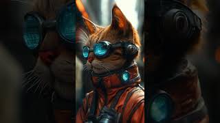 Tech Spy Cat: Future Vision 👁️ #TechCat #CyberGoggles #FutureAgent