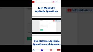 Tech Mahindra Aptitude Questions with Answers #shorts