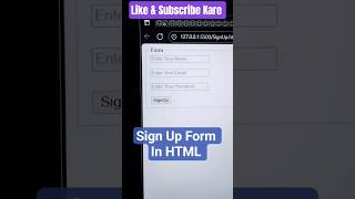 💡HTML Mini Project: Simple Sign Up Form🚀Design for Beginners #trending #viral #shorts #youtube #html