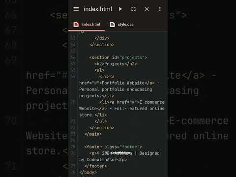 🎥 Create Your Own Online Resume Website! 🌐#CideWithAsur #html #css  #PortfolioWebsite