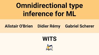 [WITS'26] Omnidirectional type inference for ML