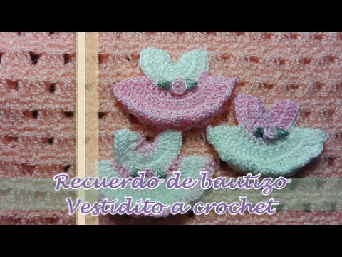 Recuerdo de bautizo - vestidito a crochet