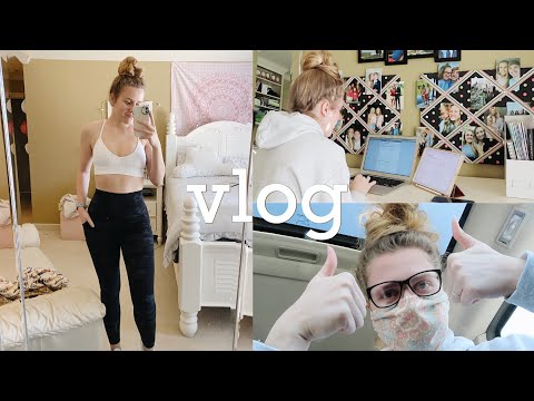 DAY IN MY LIFE // online school & upper body workout
