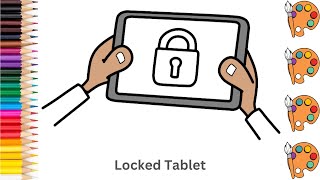 Locked Tablet - Sketch Art and Paint | Step by step tutorial | Pencil to Palette
