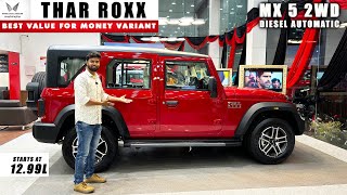 New 2024 Mahindra Thar Roxx MX 5 Diesel AT 2WD Detailed Review | All Features & Prices Explained |