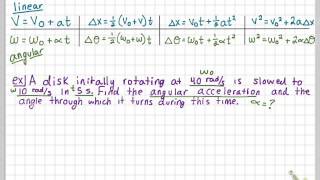 Constant Angular Acceleration Kinematics
