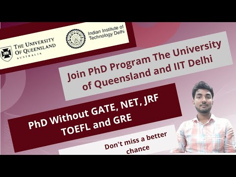 how take admission in PhD Without GATE, NET, JRF TOEFL and GRE in IIT and aboard