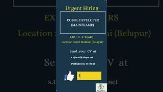COBOL Developer Mainframe #cloudcomputing, #aws, #azure, #devops, #docker, #kubernetes, #automation