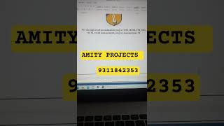 AMITY PROJECTS | MBA PROJECTS | MINOR / MAJOR/ QOLLAB/ DISSERTATIONS/ THESIS/ SYNOPSIS/ MARKETING