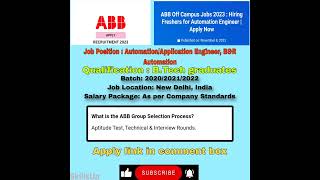 ABB Off Campus Jobs 2023 | Hiring Freshers for Automation Engineer |Apply Now #itjobs  #fresherjobs