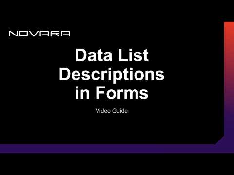 How To Use Data List Descriptions