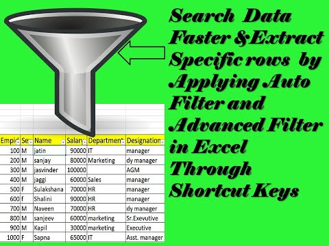 Search Data faster by applying Autofilter and Advanced Filter in excel through shortcut keys