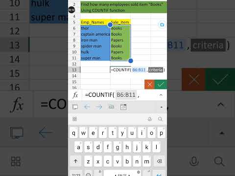 Countif function in excel how to use countif function in excel#shorts #exceltutorial