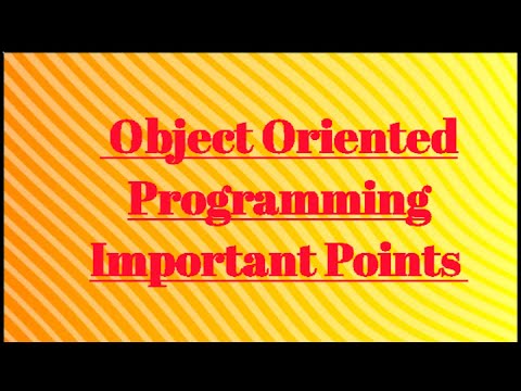 Object Oriented Programming Notes| Important points of Object Oriented Programming