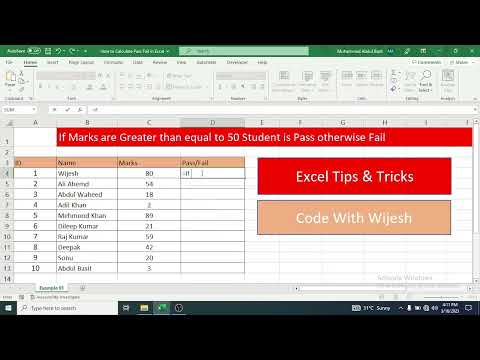 How to Calculate Pass Fail in Excel | Pass Fail Function in Excel
