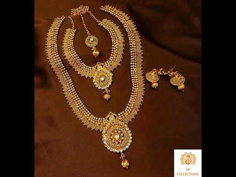 Beautifull Stylish Gold Plated Women's Bridal / Party Wear Jewellery Sets
