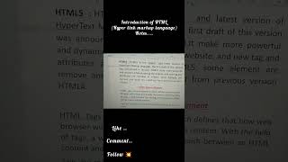 introduction of HTML web development course...(hyper link markup language)#html #video #viral