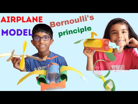 Bernoullis principle physics experiment | flying paper airplane experiment ! Easy science experiment