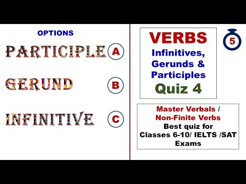 Verbs Quiz/Master Gerunds, participles & infinitives/For Classes 6-10 /IELTS /SAT exams/50 Questions