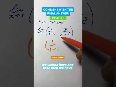 How to find the limit of a function when it approaches one | comment with the answers below #maths
