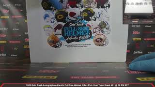 2023 Gold Rush Autograph Authentic Full Size Helmet 1 Box Pick Your Team Break #91
