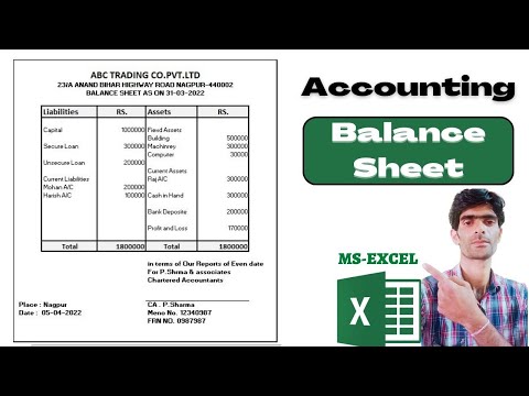 How to Create  Balance Sheet in Excel | Accounting Balance Sheet In Excel