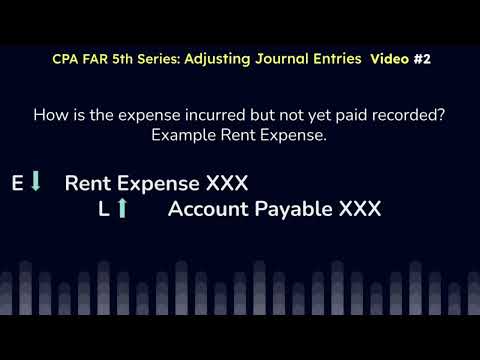 CPA FAR 5th Series: Adjusting Journal Entries Video#2.