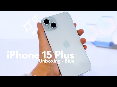 iPhone 15 Plus 💙 Blue Unboxing l 아이폰 15 플러스 블루 l iPhone Accessories l 2023 Release