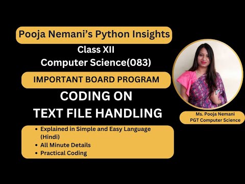 Most Important Python Programs |Full Score|70/70 |Computer Science Class 12 |Topper SeriesIText File