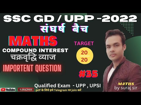 SSC GD MATH 2022 | COMPOUND INTEREST चक्रवृद्धि ब्याज| Important Question |Class-35 |math for ssc gd