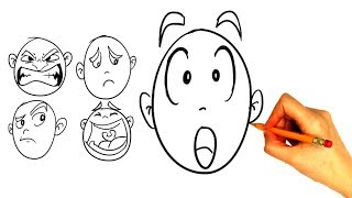 رسم انطباعات وانفعالات الوجه - Draw impressions and facial emotions