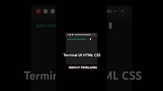 😍Terminal UI in html css #shorts #youtubeshorts #coding #html #css #ui #terminal #youtubeintros