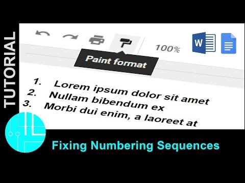 Using "Paint Format" in Google Docs and Microsoft Word to Fix Sequences