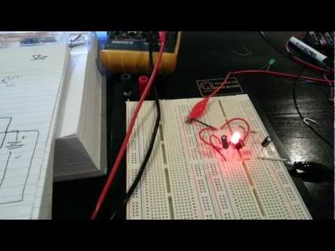 A blinking LED
