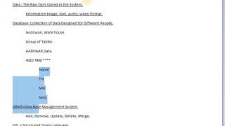 GSTA BCom DBMS SQL Basics Video 1