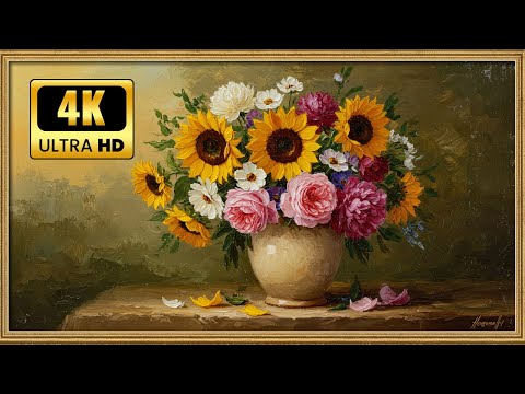 Watch This Classic Still Life Painting Come to Life! | Gold Frame TV ART | Screensaver for TV