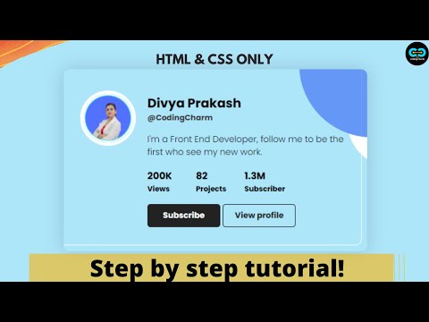 How to Make  Profile Card And Design Using Html and CSS only || Modern Profile Card ||@imdivyaprakash