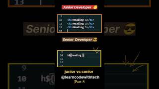 Junior 😁 Developer VS Senior Developer 😎 Html tricks and tips #shortsfeed#coding#shorts#trending
