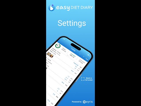 Easy Diet Diary - Settings