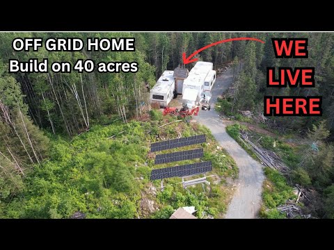Living in 2 Trailers, Building Our OFF GRID Home | Tree Felling, Land Clearing & Winter Prep [ep. 5]