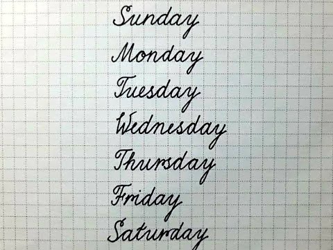 How to improve handwriting, Writing Days of the week neaty and clean