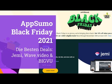 AppSumo Black Friday 2021 🌮 Die Besten Deals Jemi, Wave.video & Bigvu (Deutsch/German)