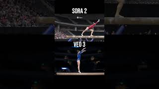 Sora 2 vs Veo 3 – Gymnast Example (AI Video Battle)