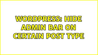 Wordpress: Hide admin bar on certain post type