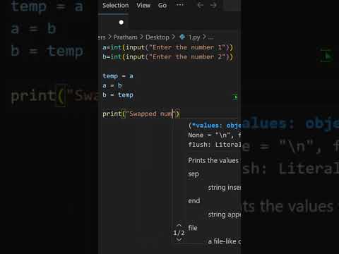 How to Swap two numbers using Python language #python #shorts #shortsfeed #programminglanguage