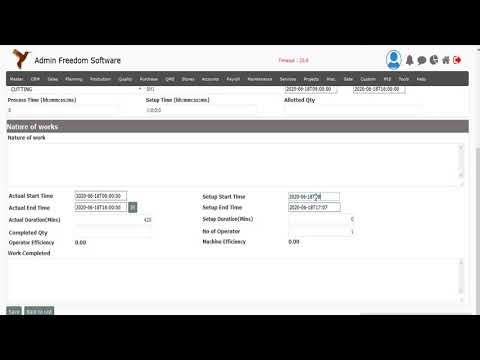 How to enter a production log in IentERPrises