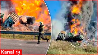 Another blow deepening Russia’s fuel crisis: Fuel-filled wagons engulfed in flames